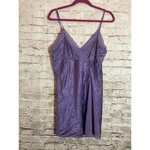 Valerie Stevens Silk Nightie Womens Small Dark Purple Floral Romantic Babydoll